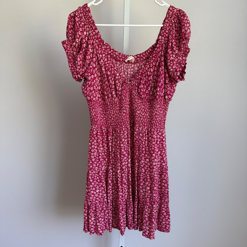 Blush & Day Floral Mini Dress Smocked Puff Sleeve‎ Cottagecore 2XL